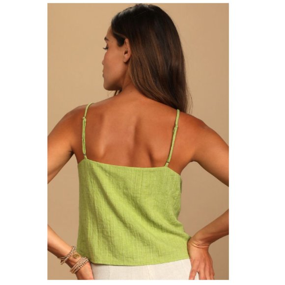 NWT Such Simplicity Lime Green Button-Up Cami Top - Picture 3 of 4